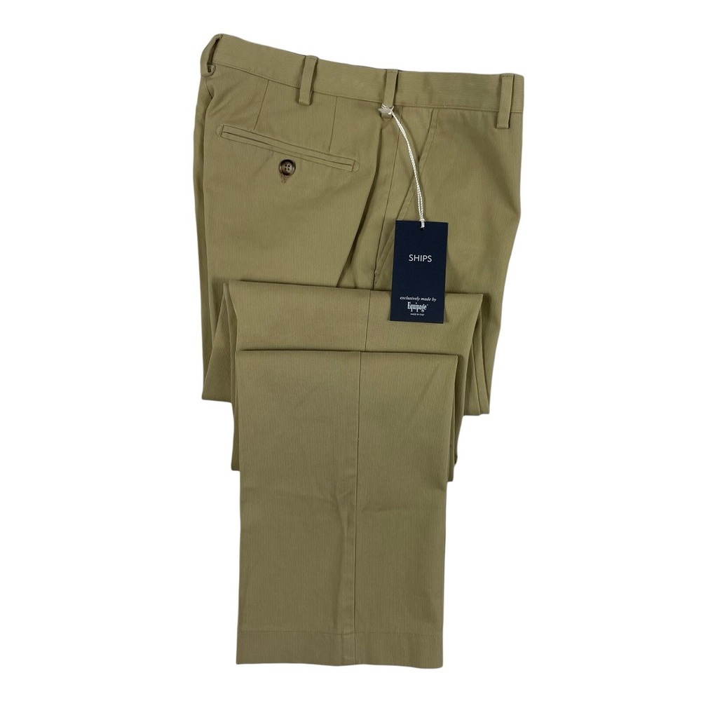 Ships for Equipage Garment Washed Mens Brown Chino Trousers 26x33 Made in Italy